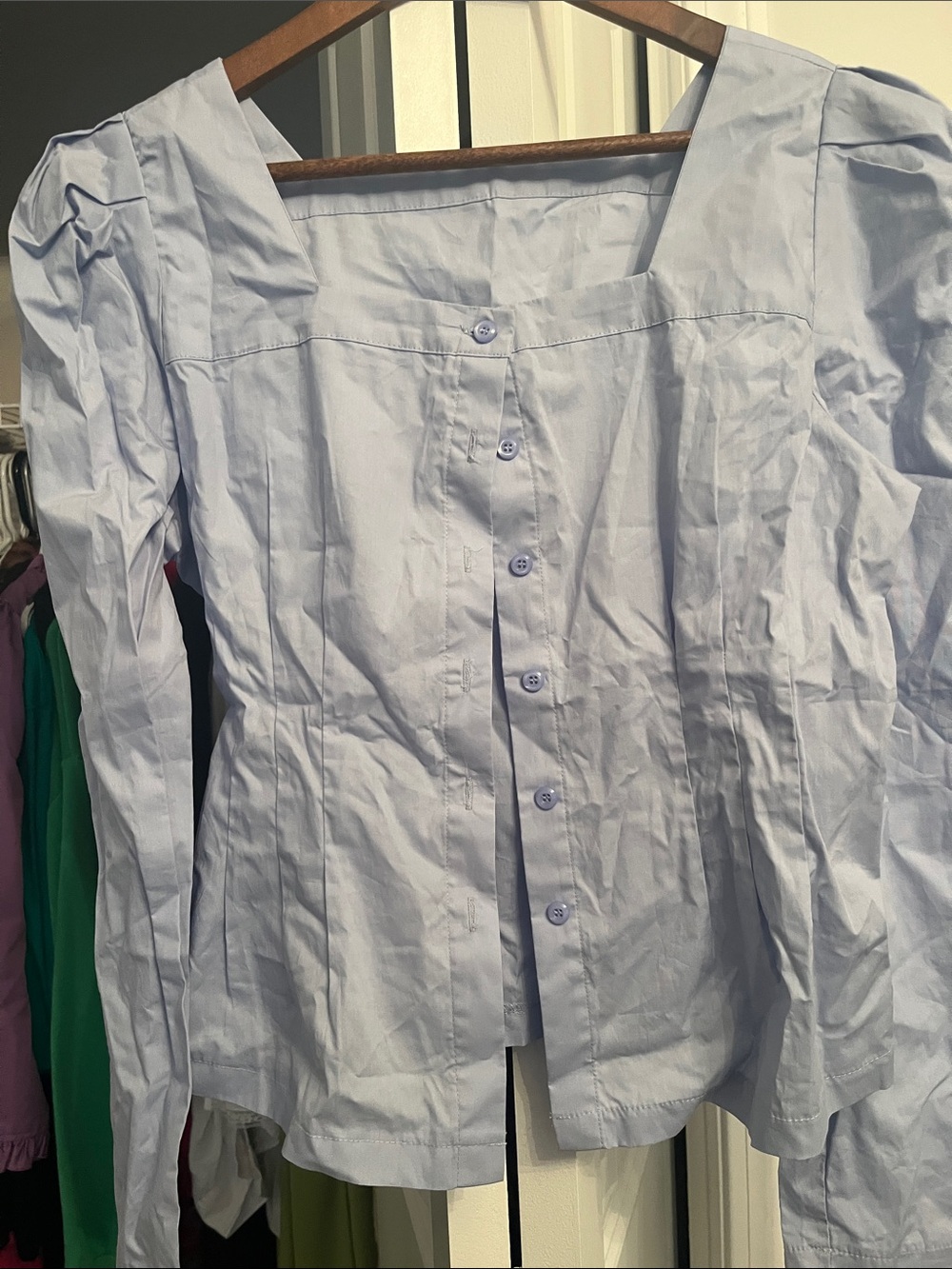 Light Blue Long Sleeve Button-Front Men’s Shirt